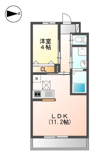 レトワールSIII(1LDK/1階)の間取り写真