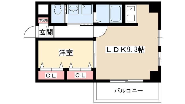 パーク アベニュー東山(1LDK/4階)の間取り写真