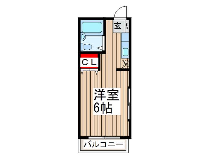 フラッツ南浦和(ワンルーム/1階)の間取り写真