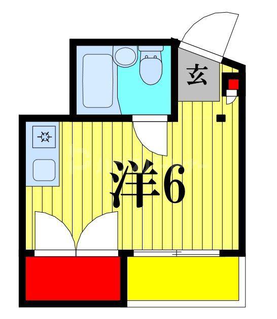 ハイツ駿河台(ワンルーム/2階)の間取り写真
