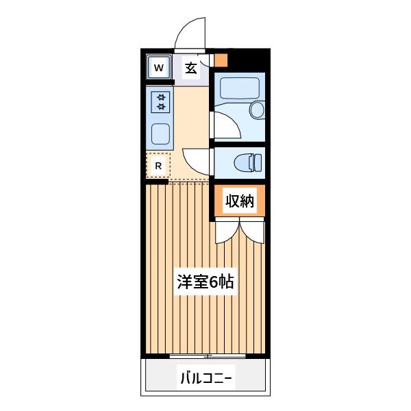 ミッキーハウス(ワンルーム/1階)の間取り写真