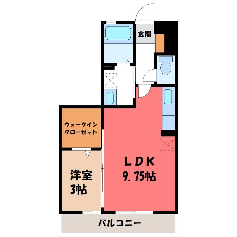 パーシモン(1LDK/3階)の間取り写真
