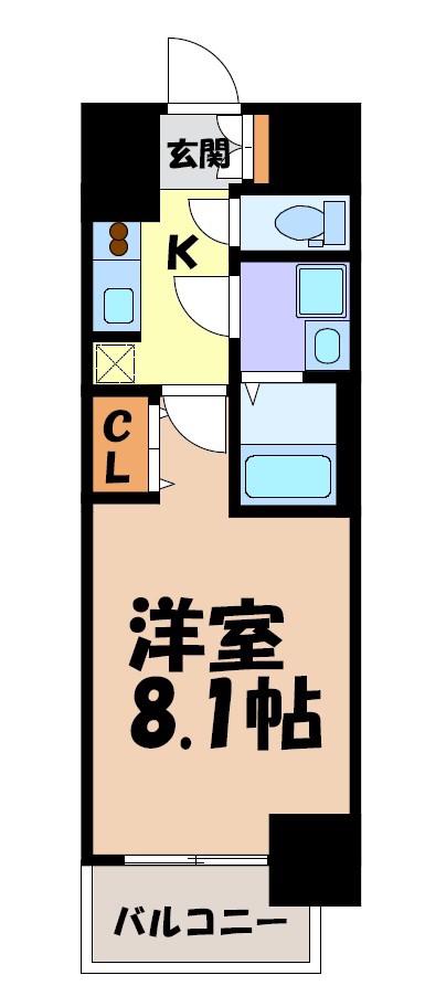 S-RESIDENCE堀田駅前FUTUR(1K/4階)の間取り写真