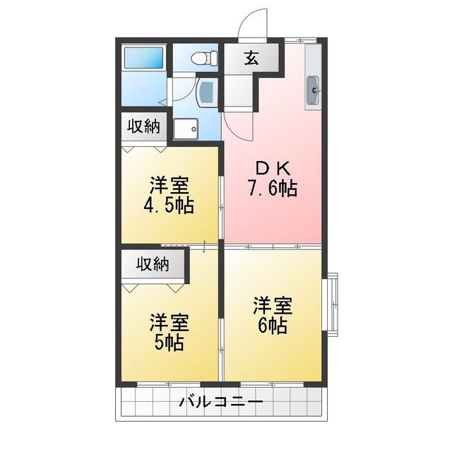 ワンニャンテラス(3DK/1階)の間取り写真