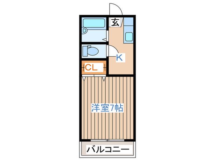 S.クレア原町(1K/1階)の間取り写真