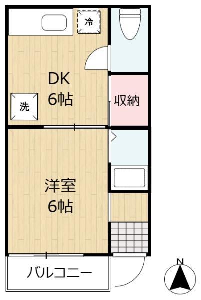 いつみ荘(1DK/1階)の間取り写真
