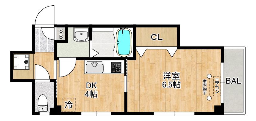 山一青木ステーツ(1DK/3階)の間取り写真