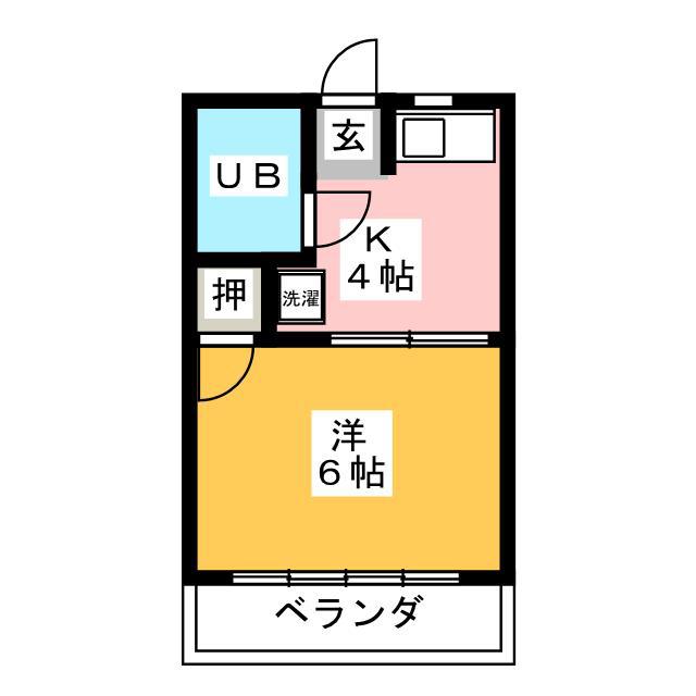 コーポジュノー(1DK/3階)の間取り写真