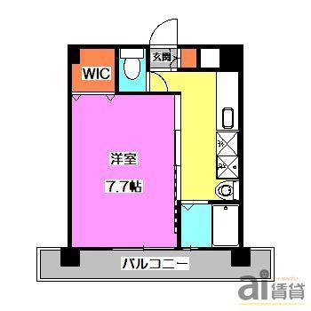 ルネスアーデル(1K/3階)の間取り写真
