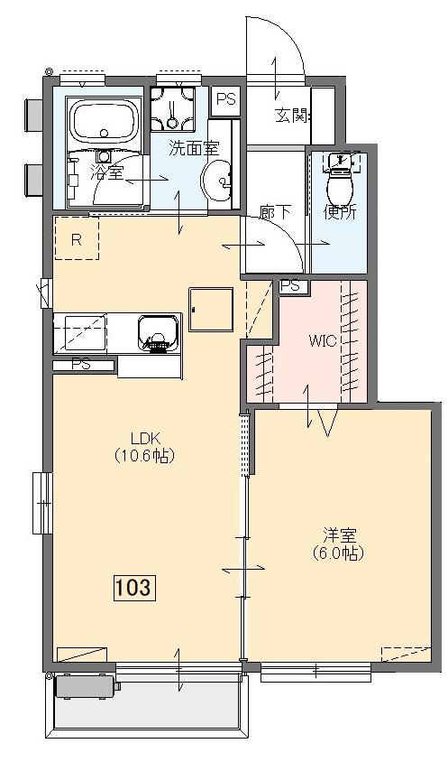 ストークB103(1LDK/1階)の間取り写真