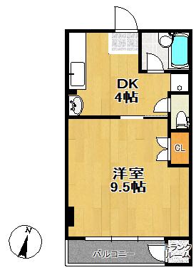 第1伊藤ビル(1DK/1階)の間取り写真