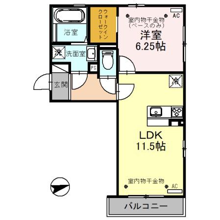 ミントハウスTKN(1LDK/3階)の間取り写真
