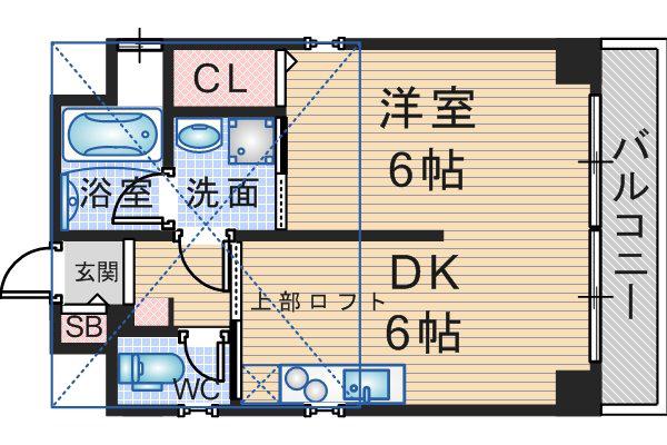 F-CUBE 1ST TOYONAKA STA.SIDE(1DK/5階)の間取り写真