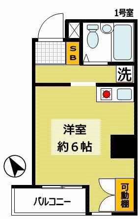 グランマーレ早稲田(ワンルーム/6階)の間取り写真