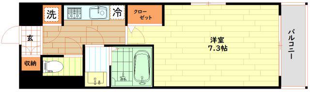 レジュールアッシュ福島CUEZ(1K/6階)の間取り写真