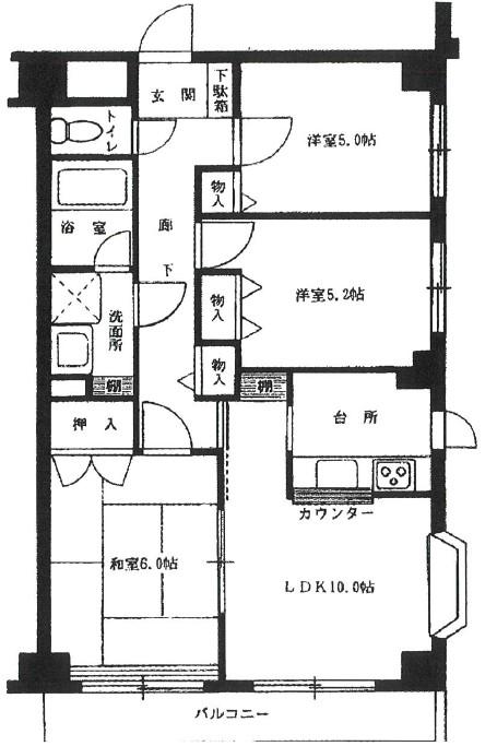 バロアール(3LDK/2階)の間取り写真