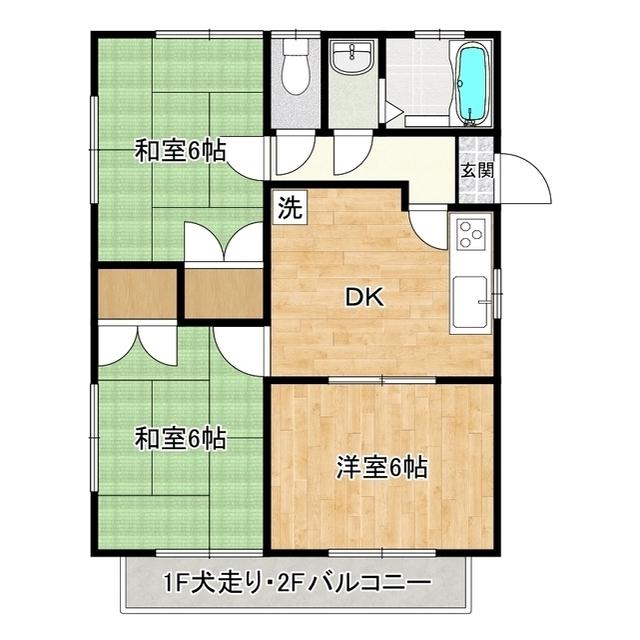 メイプルハイツC(3DK/1階)の間取り写真