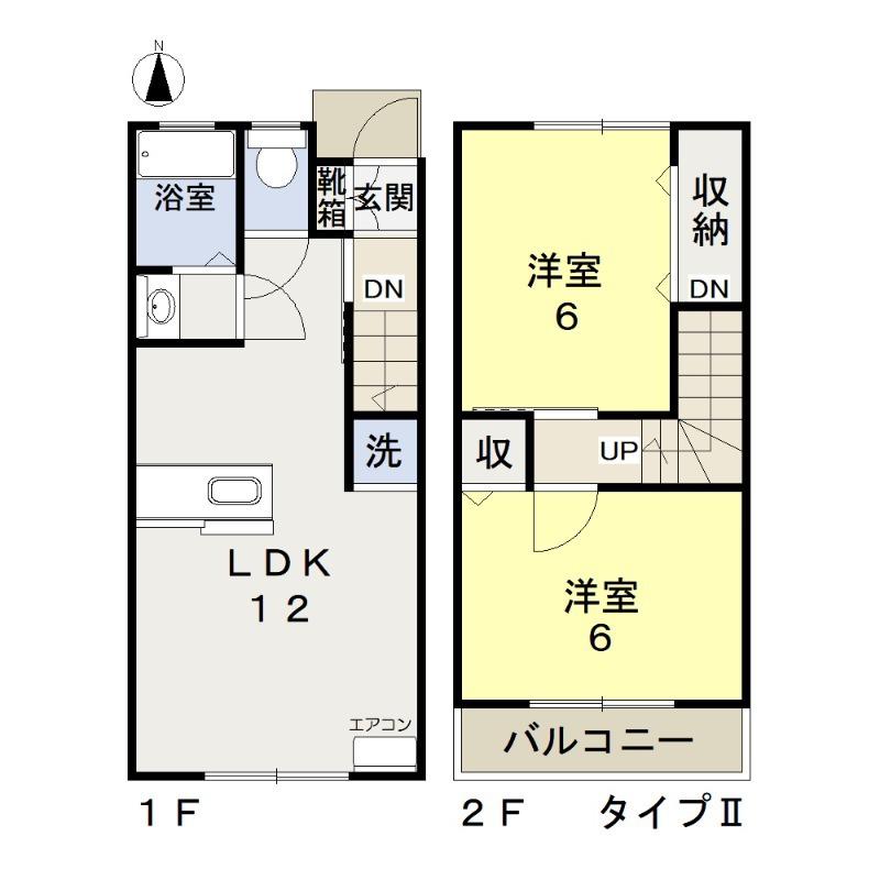 シンフォニア久米 D(2LDK/1階)の間取り写真