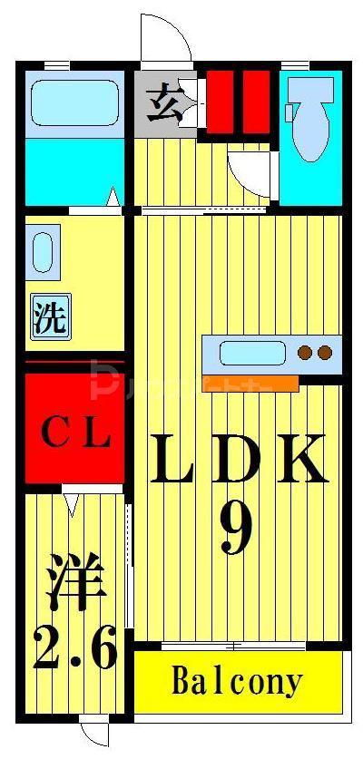 オトアII(1LDK/2階)の間取り写真