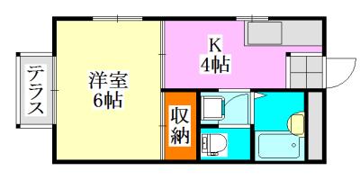 パストラルハウスC(1K/1階)の間取り写真