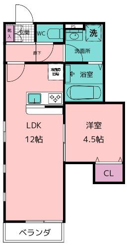 MAISON・CROIRE(1LDK/1階)の間取り写真