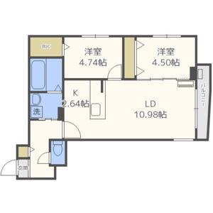 HGS山の手(2LDK/3階)の間取り写真
