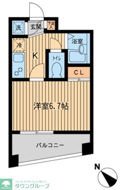 エスティメゾン千駄木(1K/14階)の間取り写真