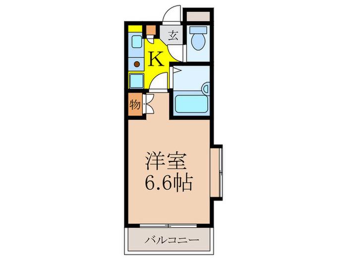 リバーサイド12号館(1K/2階)の間取り写真