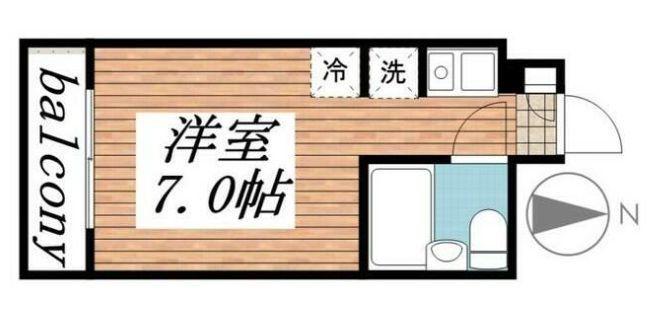 タッシ国立(ワンルーム/3階)の間取り写真