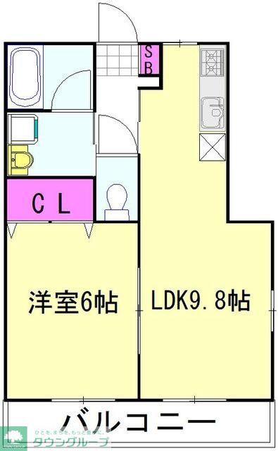 ソリッドリファイン草加新田サウス(1LDK/2階)の間取り写真