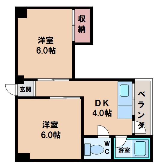 グランビルド長居(2DK/3階)の間取り写真
