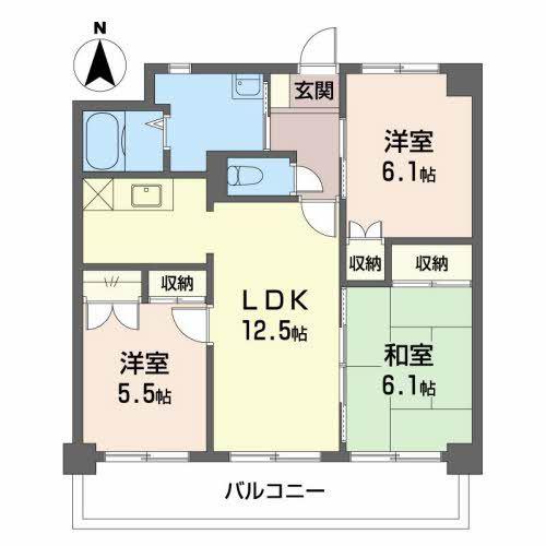 コンフォート桑名(3LDK/3階)の間取り写真