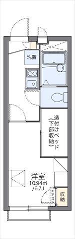 レオパレスウィステリアII(1K/2階)の間取り写真