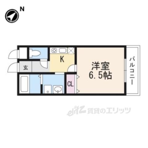 エアフォルクK(1K/1階)の間取り写真