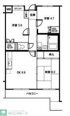 セブンハイツI(3DK/3階)の間取り写真