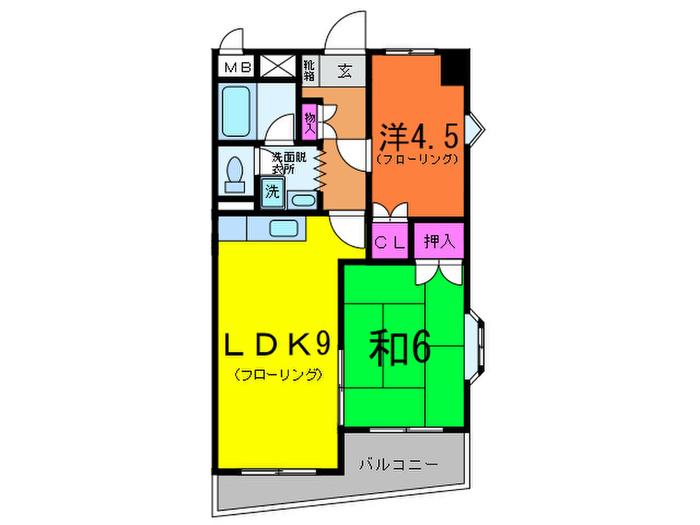 コア西大泉(2LDK/5階)の間取り写真