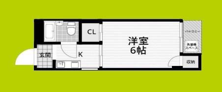 東洋ライオンズ野田(1K/4階)の間取り写真