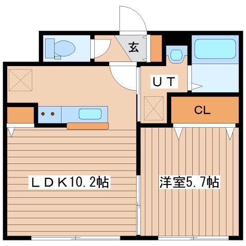RITZ GRANDE手稲駅前(1LDK/5階)の間取り写真