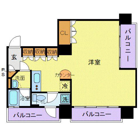 フロリス オーランティウム3(ワンルーム/5階)の間取り写真