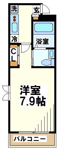 アンシャンテ(1K/1階)の間取り写真