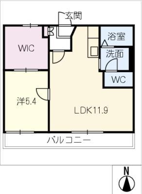 フルール B(1LDK/2階)の間取り写真