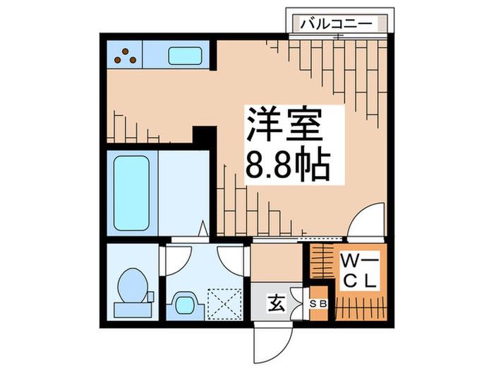 アローナ(ワンルーム/2階)の間取り写真