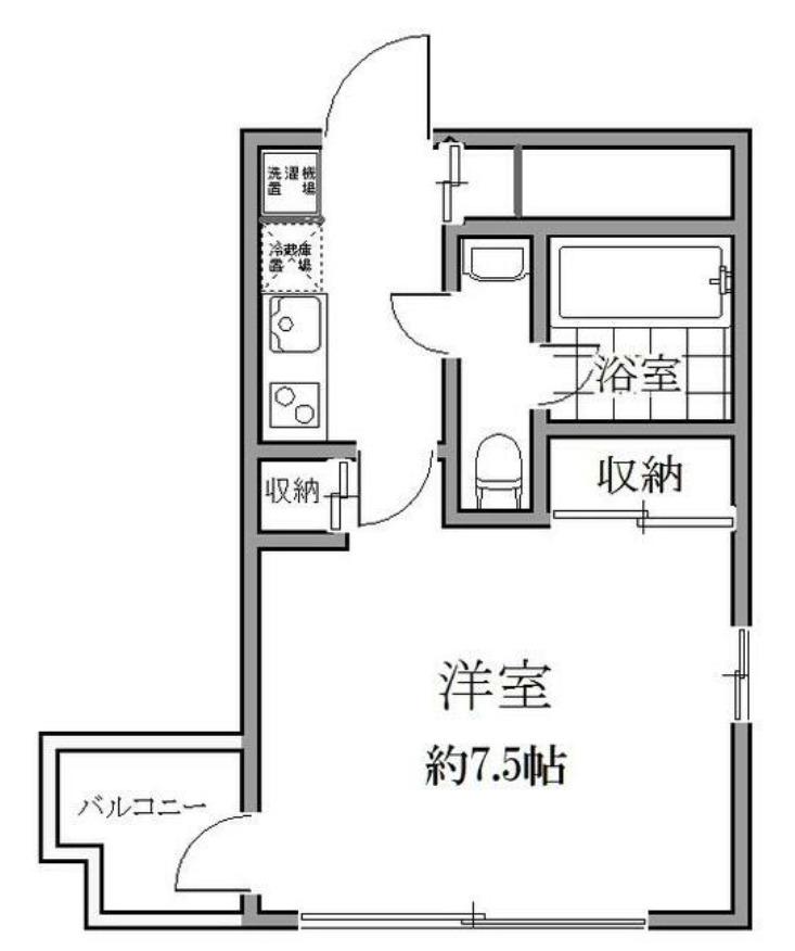 プレール・ドゥーク日本橋リバーサイド(1K/12階)の間取り写真