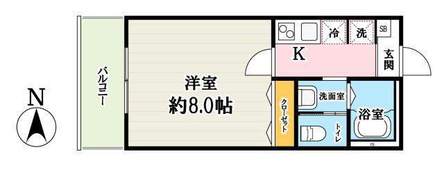 キャメルみずほ台4(1K/2階)の間取り写真