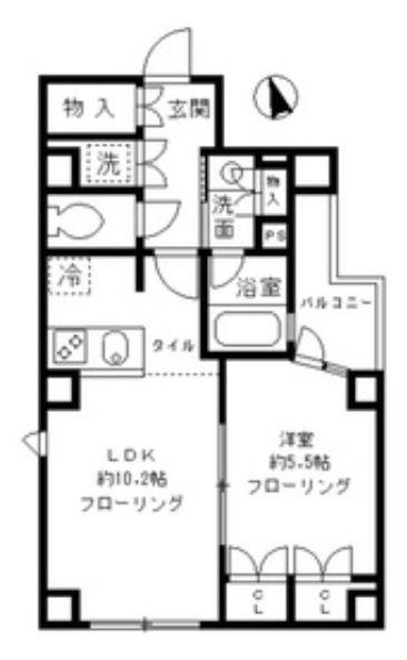 KINOKUNIYA SUGAR RESIDENCE(1LDK/6階)の間取り写真