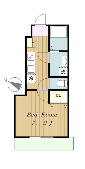 アデランテ(1K/1階)の間取り写真