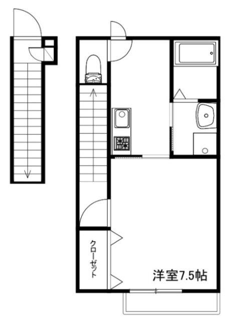 MERIDIES(1K/2階)の間取り写真