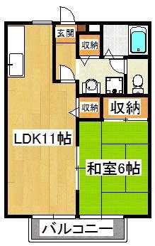 ビレッジサングランデA・B(1LDK/1階)の間取り写真