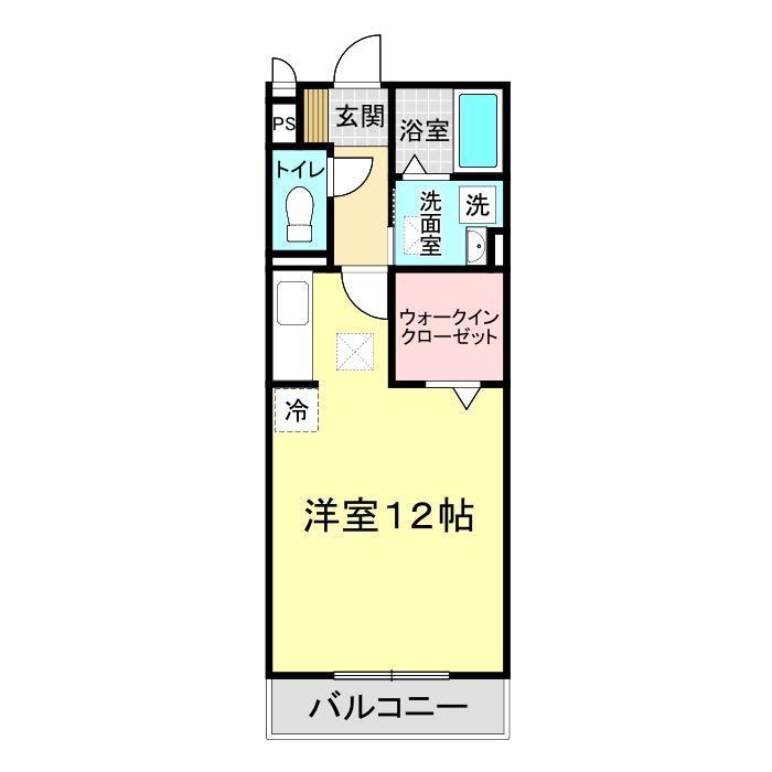 JR山陰本線 綾羅木駅 徒歩13分 2階建 築17年(ワンルーム/2階)の間取り写真