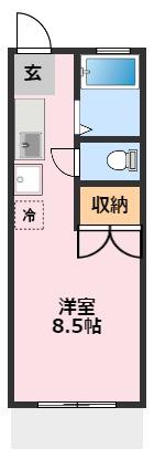 グリーンヒル(ワンルーム/1階)の間取り写真